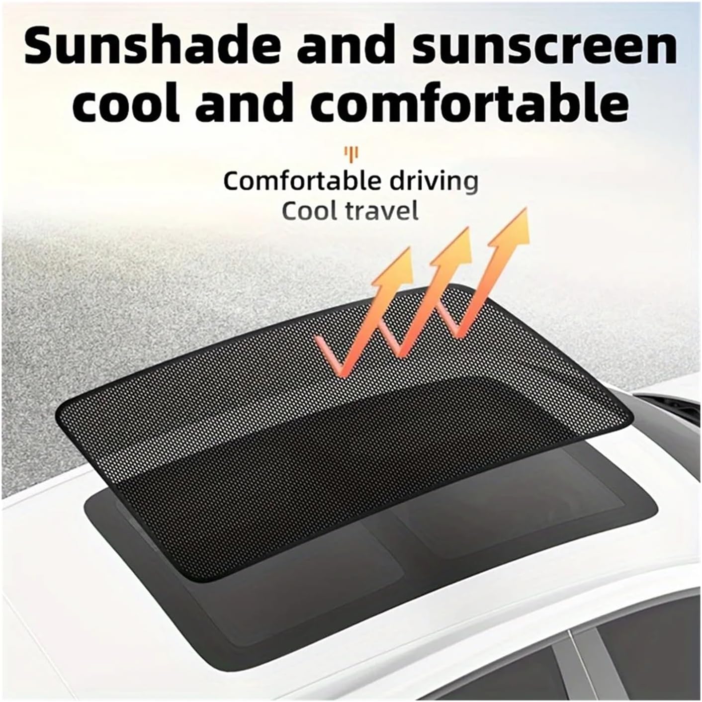 Magnetic Car Sunroof Sunshade Window Mesh Auto Top Mosquito Net Cover Interior Insulation Sunscreen Cloth(Large)