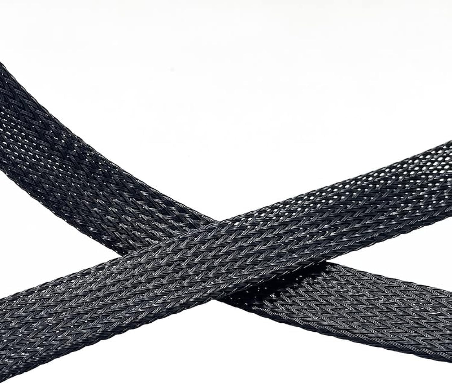 25ft Wire Loom Sleeving 0.75 inch Expandable Braided Cable Sleeve for Car Trunk Organizer, Speaker Wire,PureBlack