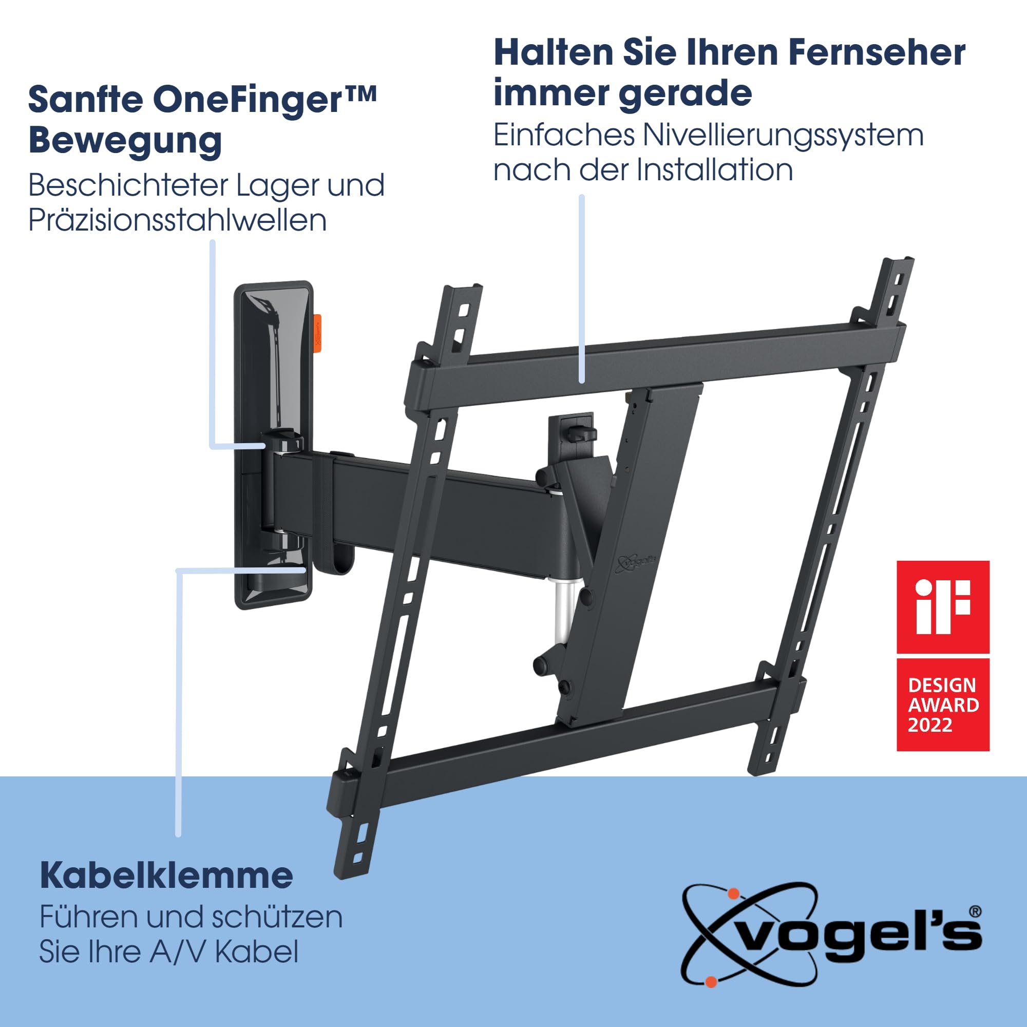 Vogel's Comfort TVM 3425 Bewegliche TV-Wandhalterung für 32-65 Zoll TVs