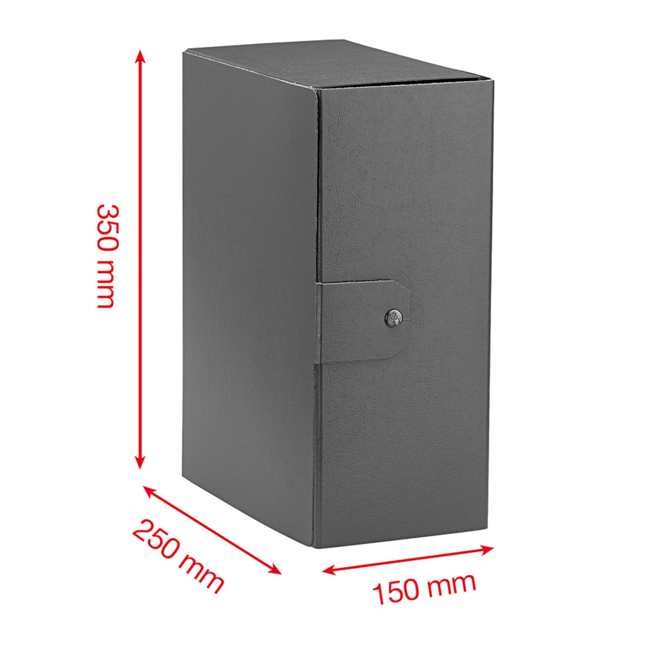 Esselte C35 EUROBOX Cartella Progetti per l'archiviazione, chiusura con bottone, 25 x 35 cm, Dorso 15 cm, Blu, Confezione da 5 pz, 390335050