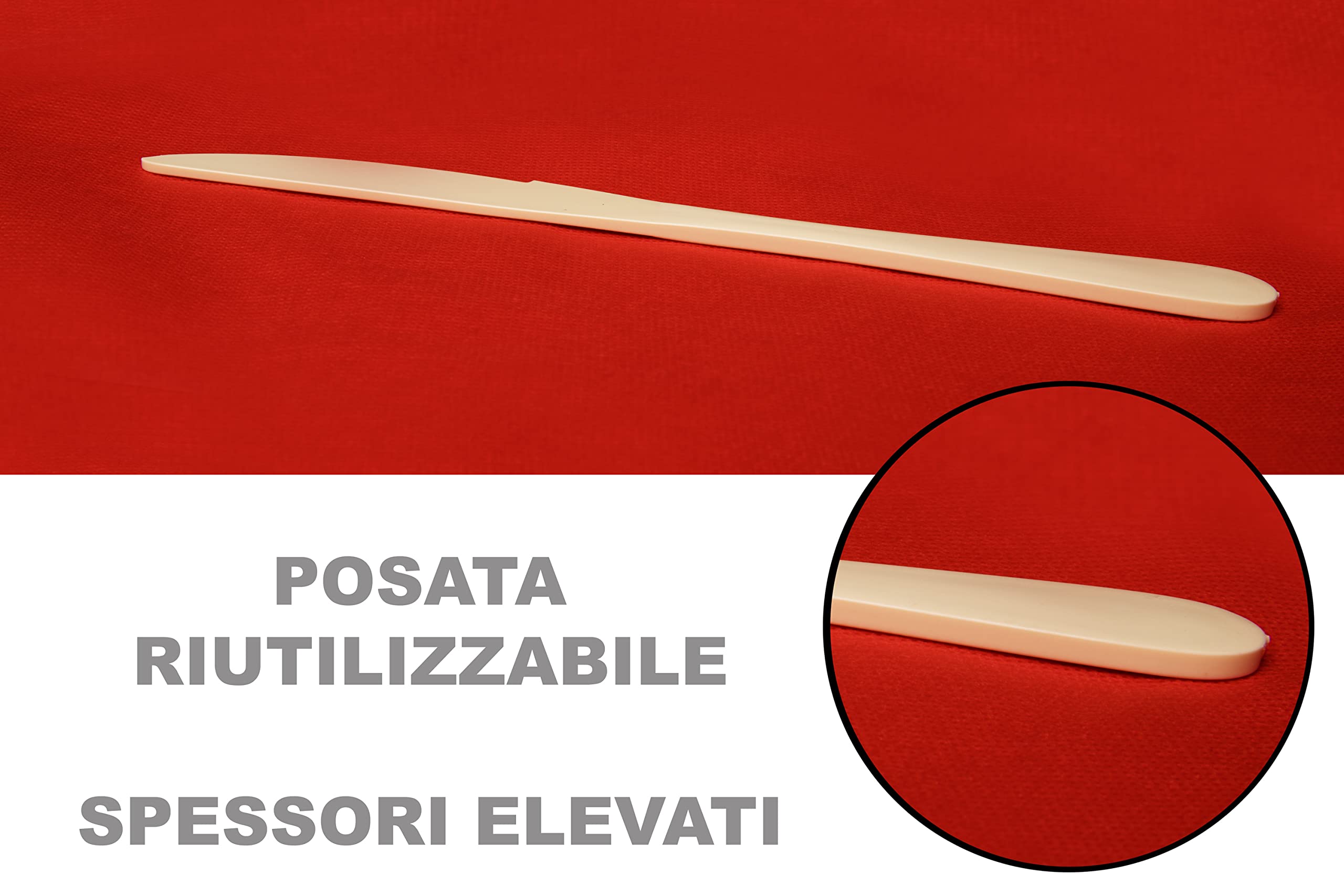 Posate Di Plastica Riutilizzabili Nero - 200 Pezzi (100 Forchette + 100 Coltelli), Per Feste - Foto 10