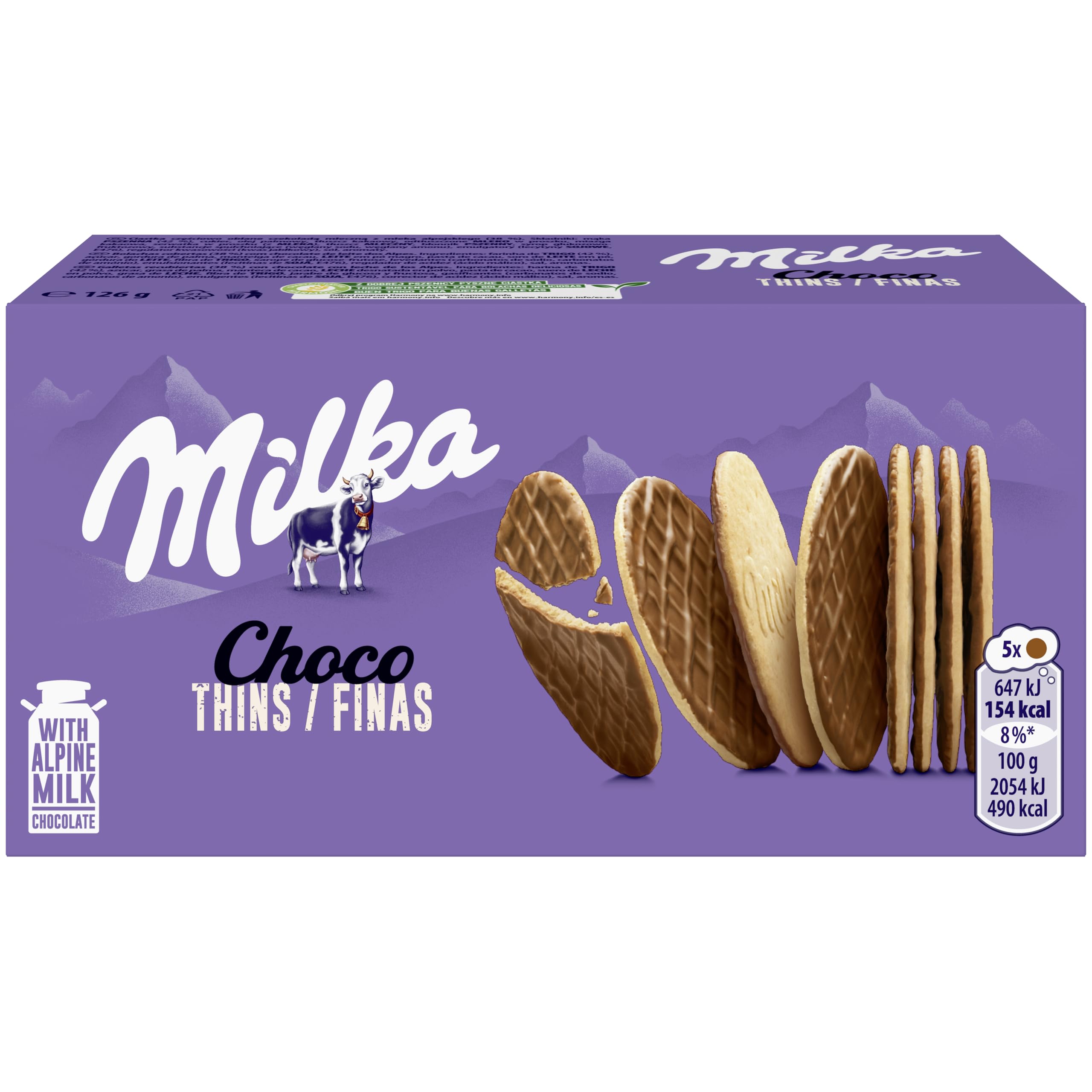 Milka Choco Finas Galletas con Chocolate con Leche 126 g