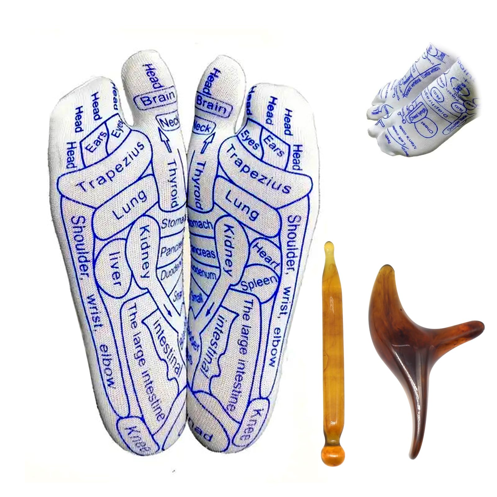 HOURYReflexology Socks Set, Acupressure Reflexology Socks with Trigger Point Massage Tool, Reflexology Foot Massage Socks for Women and Men, Foot Reflexology Socks for Relief of Foot Pain (Men)