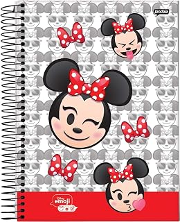 Caderno Espiral Univ CD 10 Matérias 160 Fls Disney Emoji Minnie Jandaia