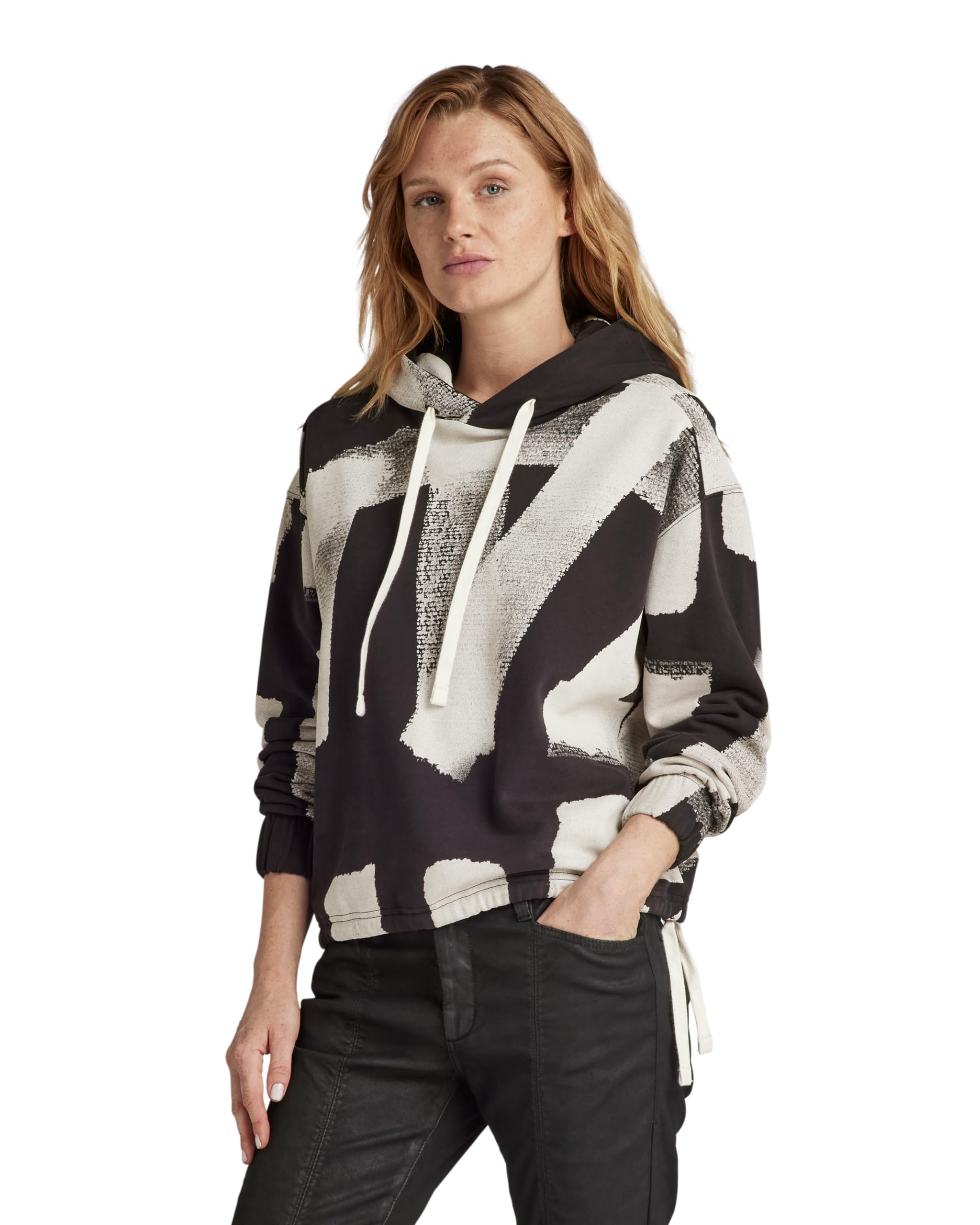 G-Star Sweat À Capuche Calligraphy Allover Loose Shirt Femme