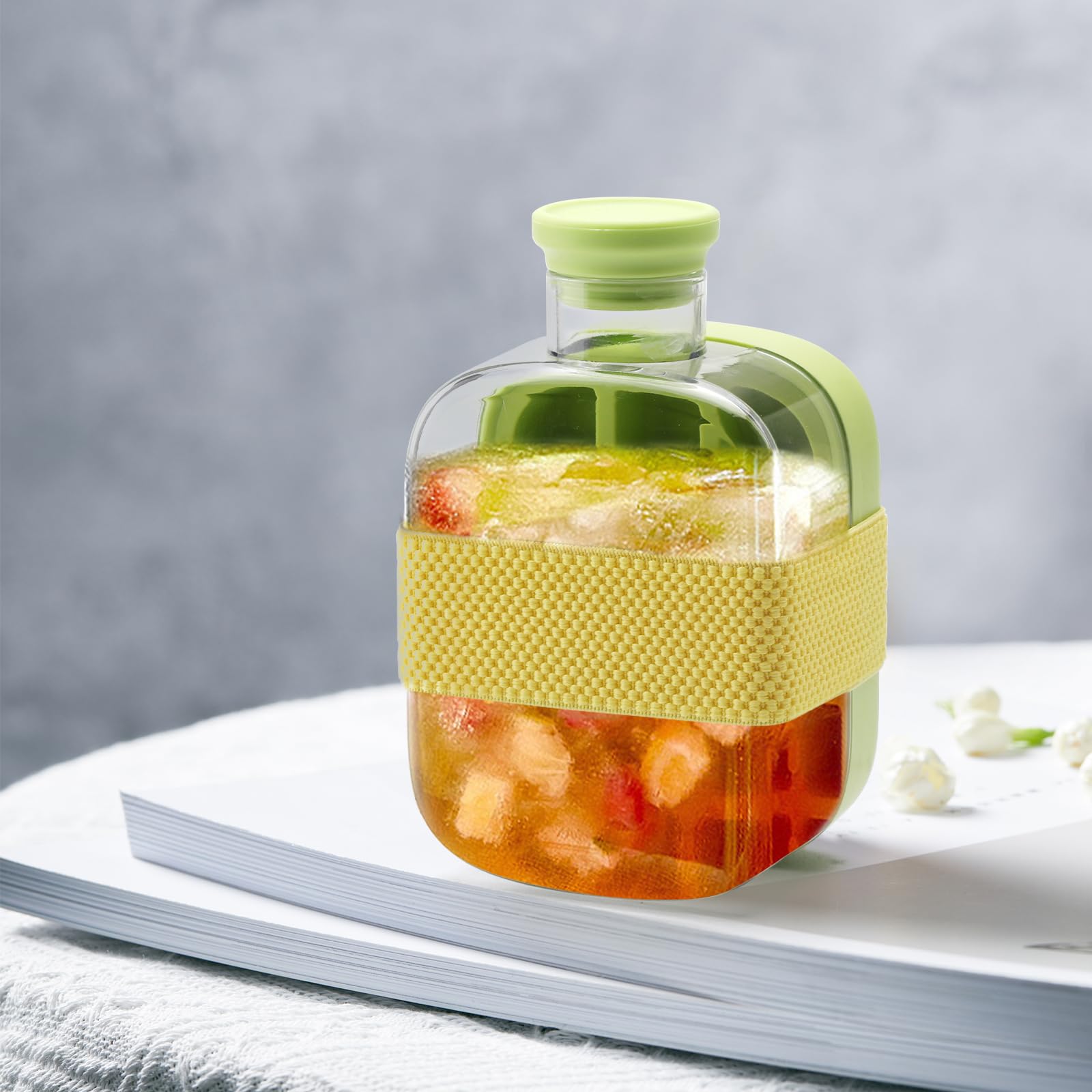 Ice Cube Bottle with Lid and Container - 2 w 1 foremka na kostki lodu do napojów, kawy