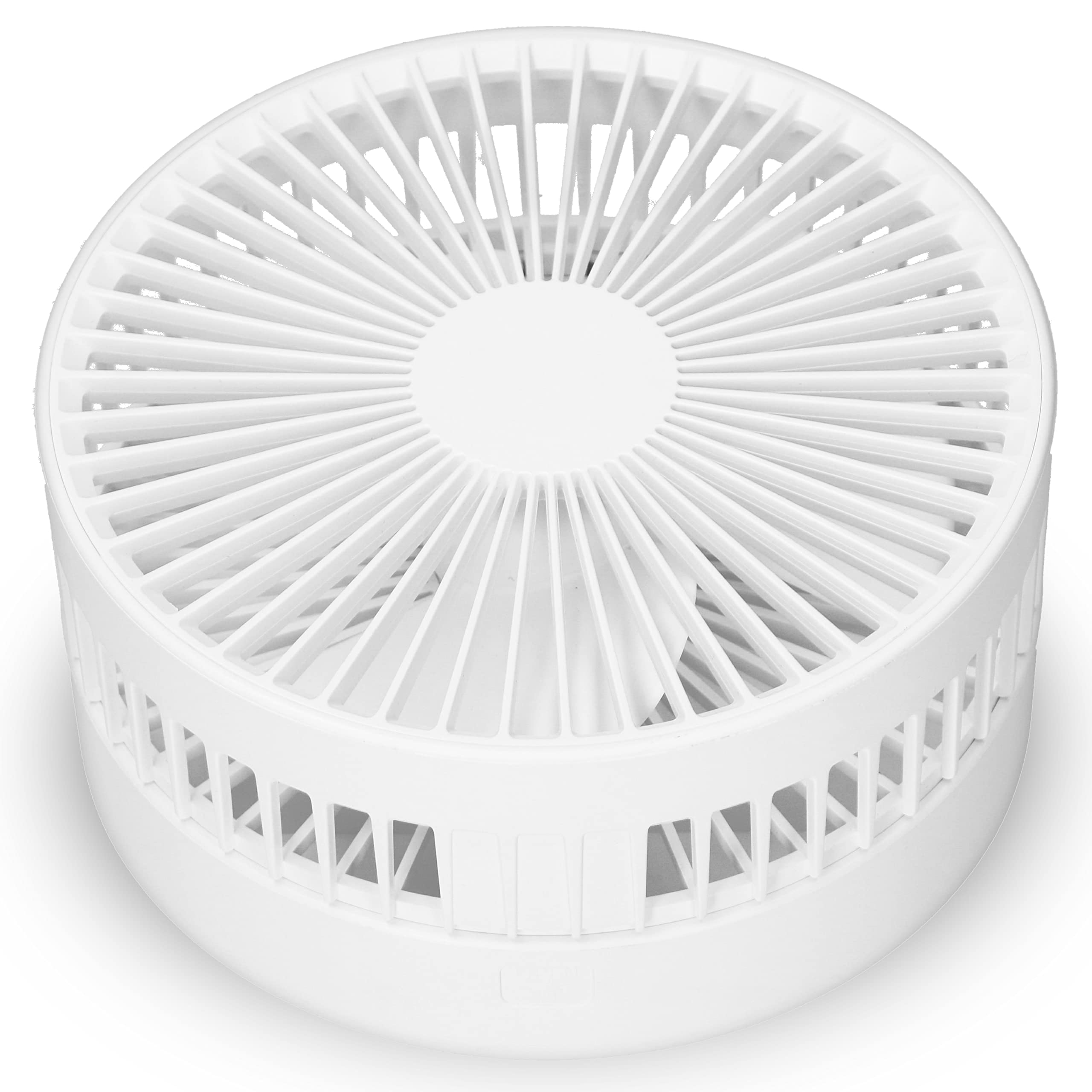 Trebs 99380 Ventilatore da tavolo - Portatile e alimentato a batteria - Supporto telescopico - Batteria 10000 mAh - 4 velocità - Bianco