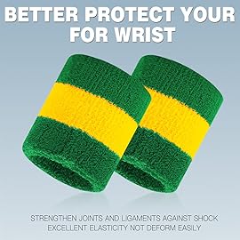 BEACE Sweatbands Sports Wristband for Men & Women - Moisture Wicking Athletic Cotton Terry Cloth Sweatband for Tennis, Basketball, Running, Gym, Working Out