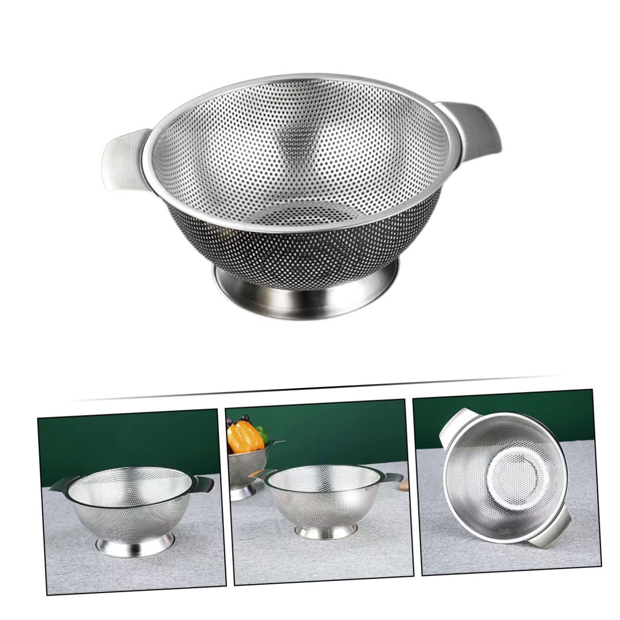 Garneck Colador de Arroz de Acero Inoxidable Malla Pequeña para Cocina, Cesta para Lavar Verduras y Escurridor para Frutas y Arroz