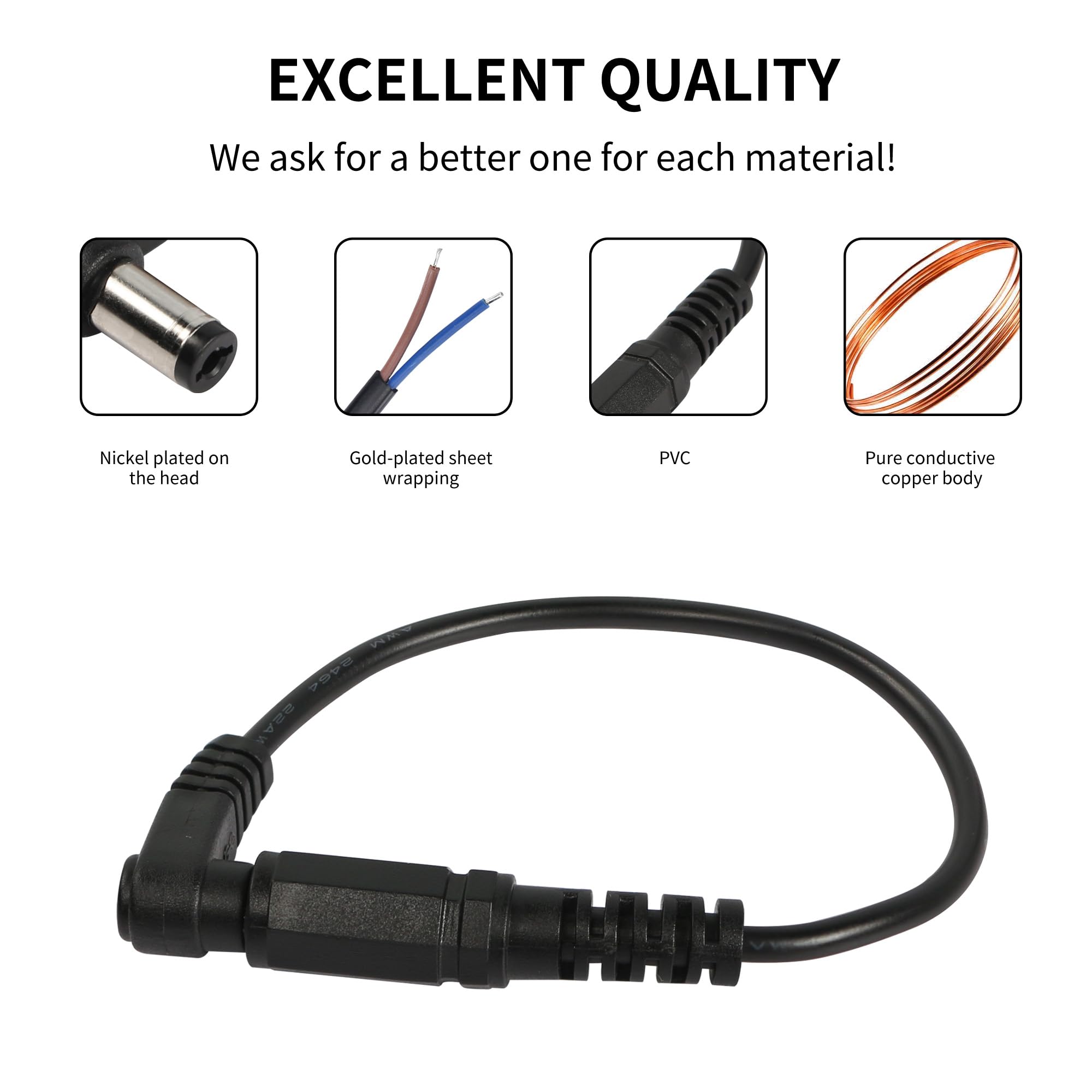 CAVO PROLUNGA CON SPINA A 90° - 1,5 M - NERO - 3G1,5 - PRESA - Foto 3