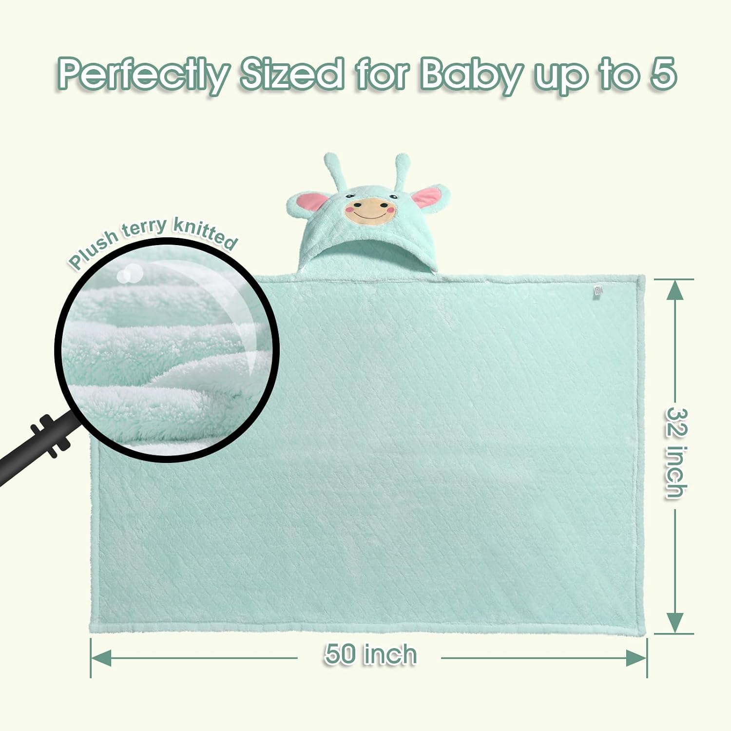 Hooded Towels for Kids, 50" x 32" Large Hooded Bath Towels, 2 Pack Soft Absorbent Kids Hooded Bath Towel, Thick Animal Hooded Bath Towels for Kids Age 0-5 Years