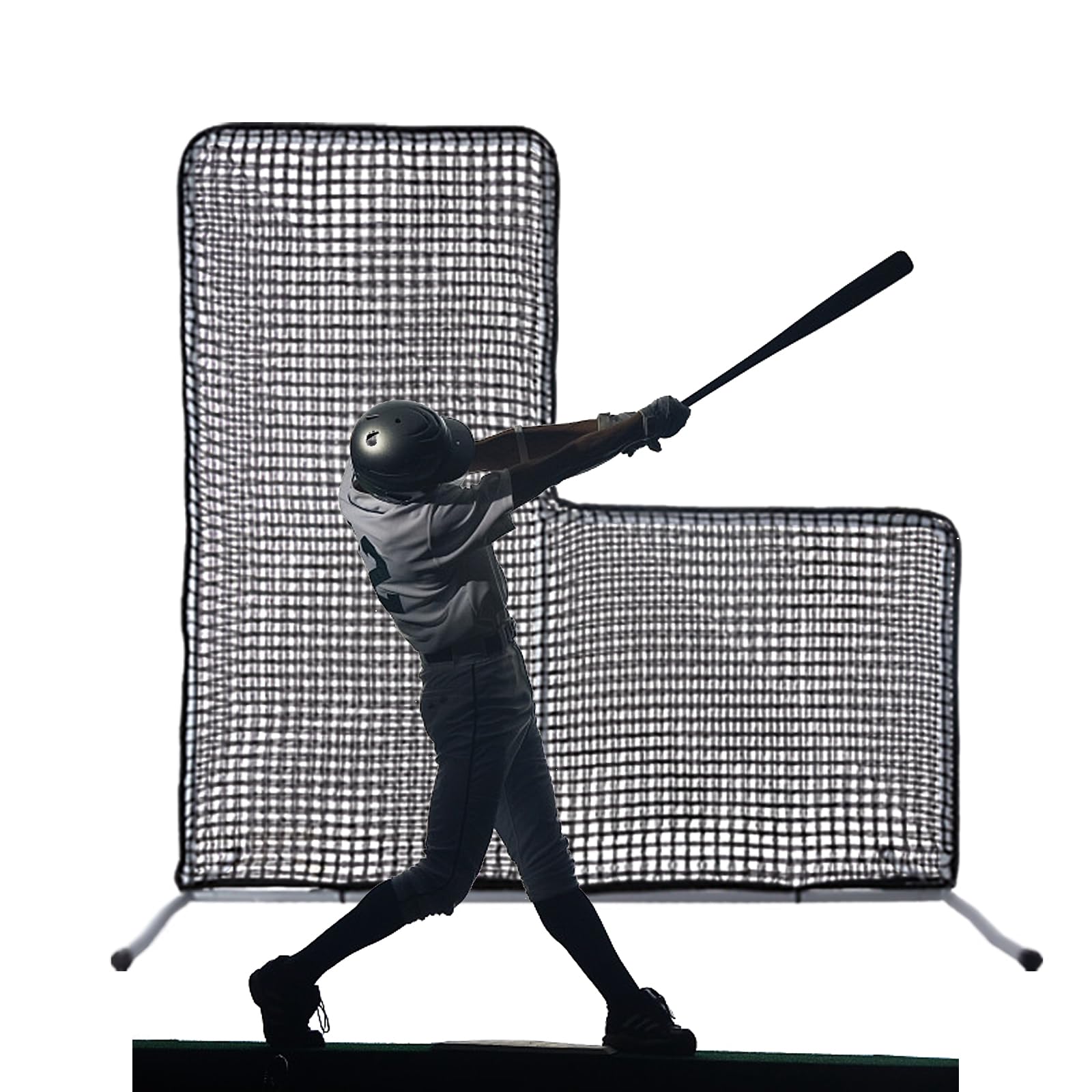 HIGOOD L Screen Baseball Portable L Screen Baseball for Batting Cage L Screen Softball Pitching Net 7x7FT