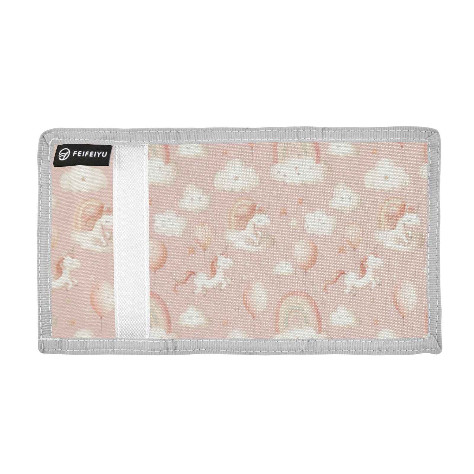 Wusikd Pink Unicorn Clouds Kids Wallet for Boys Girls Rainbows Balloons Stars Toddler Trifold Wallet Novelty Wallet for Teens Women Men