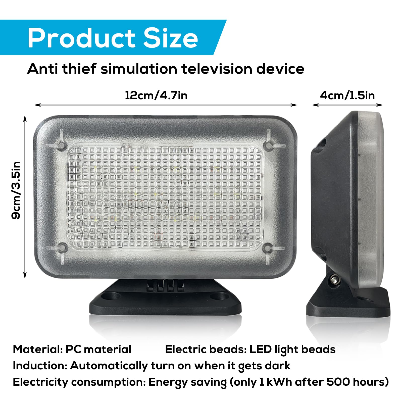 Simulateur De Télévision, Faux Simulateur TV Led avec 24 LED et 4 Programmes Sélectionnables, Lampe TV Anti-effraction avec Minuterie, Faux Simulateur De Télévision LED pour La Protection Contre