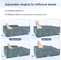 Vista 5 de KingPavonini Almohadas de elevación de piernas ajustables de 4 alturas para después de la cirugía con curva ergonómica, almohada de espuma