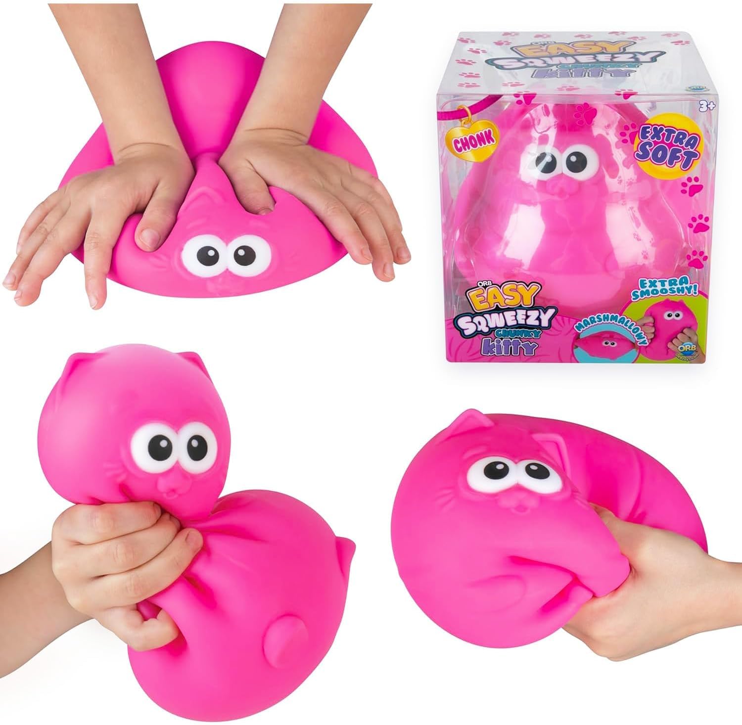 Easy Sqweezy Cat Squishy Toy Mystery Pack - Bundle with 2 Kitty Figure Soft Slow Rise Stress Relief Fidget Toys Plus Stickers, More | Cat Squishy Figure for Kids