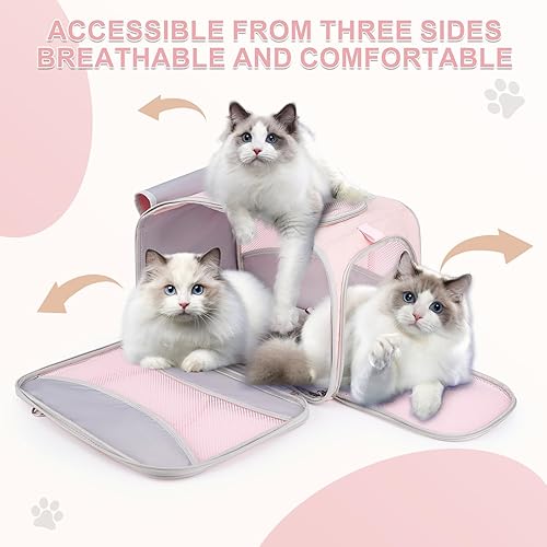 Miniatura 3 de LOEFAY Transportador de gatos para gatos, aprobado por aerolíneas de cachorros, bolsa de transporte para mascotas con diseño de marco exterior