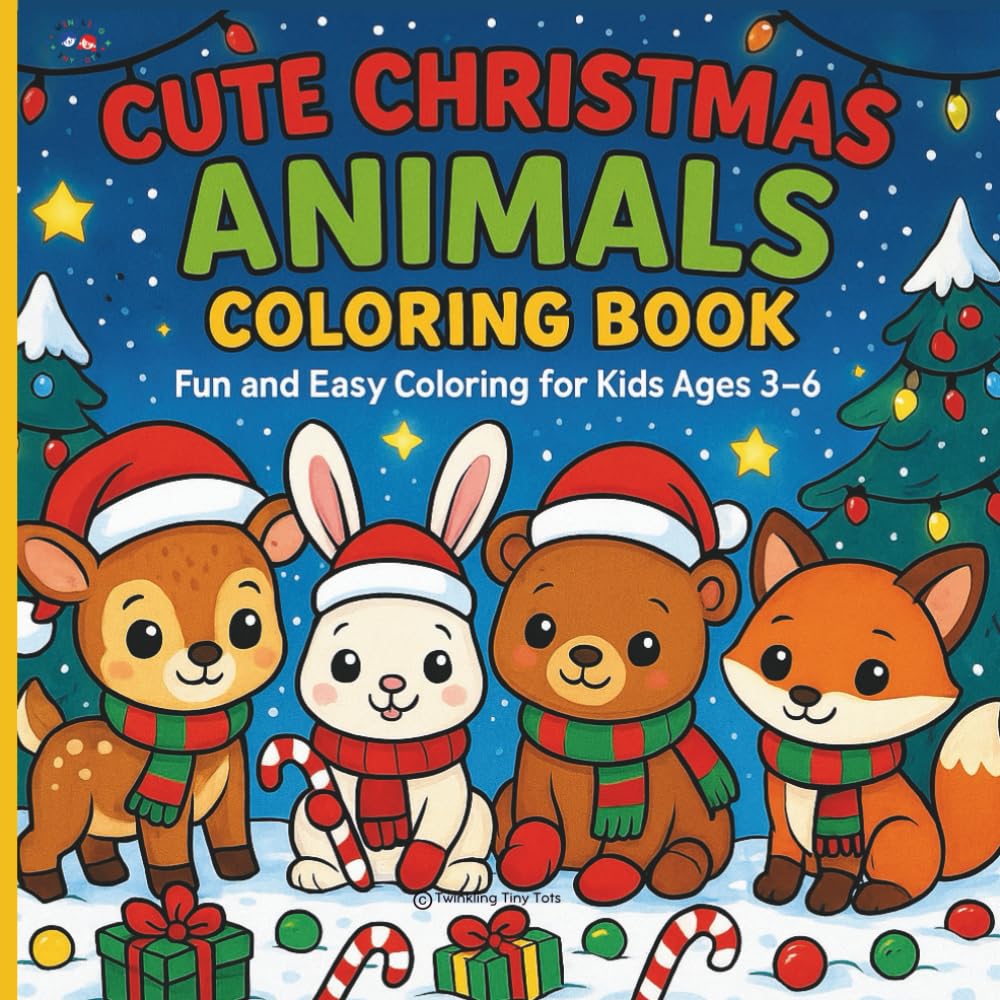 Christmas Animals Coloring Book: Cute Christmas Animals Coloring Book : Bold & Easy Coloring for Ages 3-10 (Smart Start Activity Books)