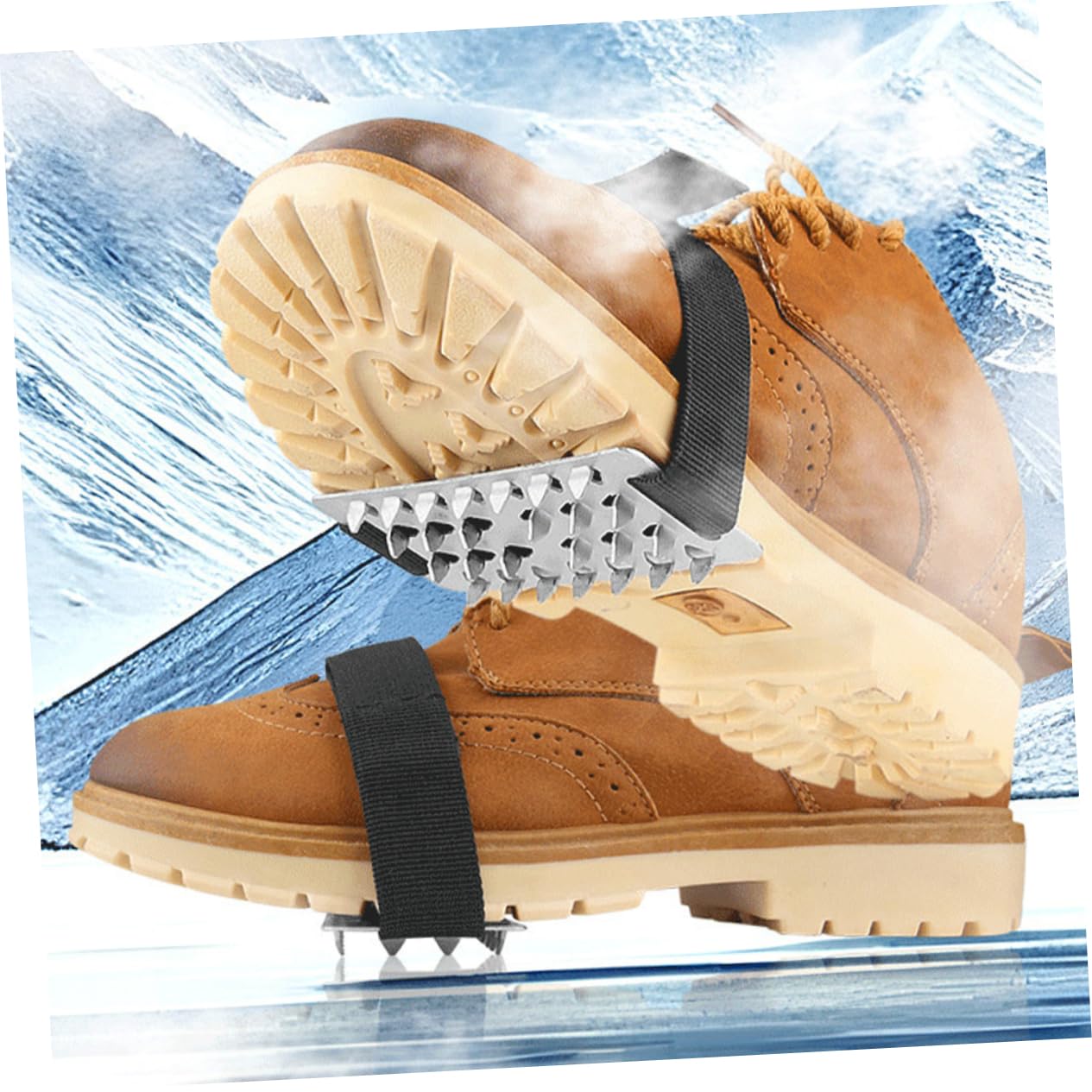Mipcase Copriscarpe antiscivolo per neve Cramponi antiscivolo scarpe pinze nevicare impugnature copri scarpe antiscivolo per scarpe pinza per il ghiaccio scarpe ramponi Black