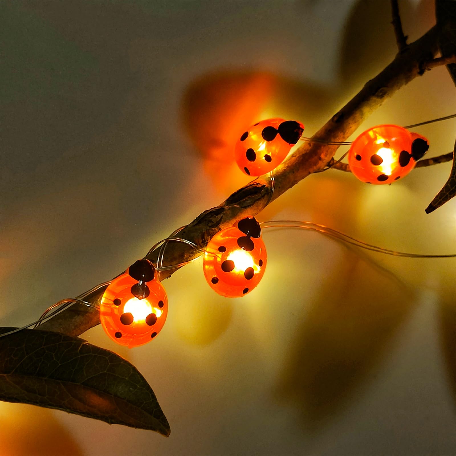 ENLACE LED Ladybird Fairy Lights, 1 m, 10 LED Red Beetle Lights, Battery Operated, Ladybird Fairy Lights for Weddings, Parties, Garden, Christmas, Spring Decoration, Outdoor Indoor Decoration โ image 1