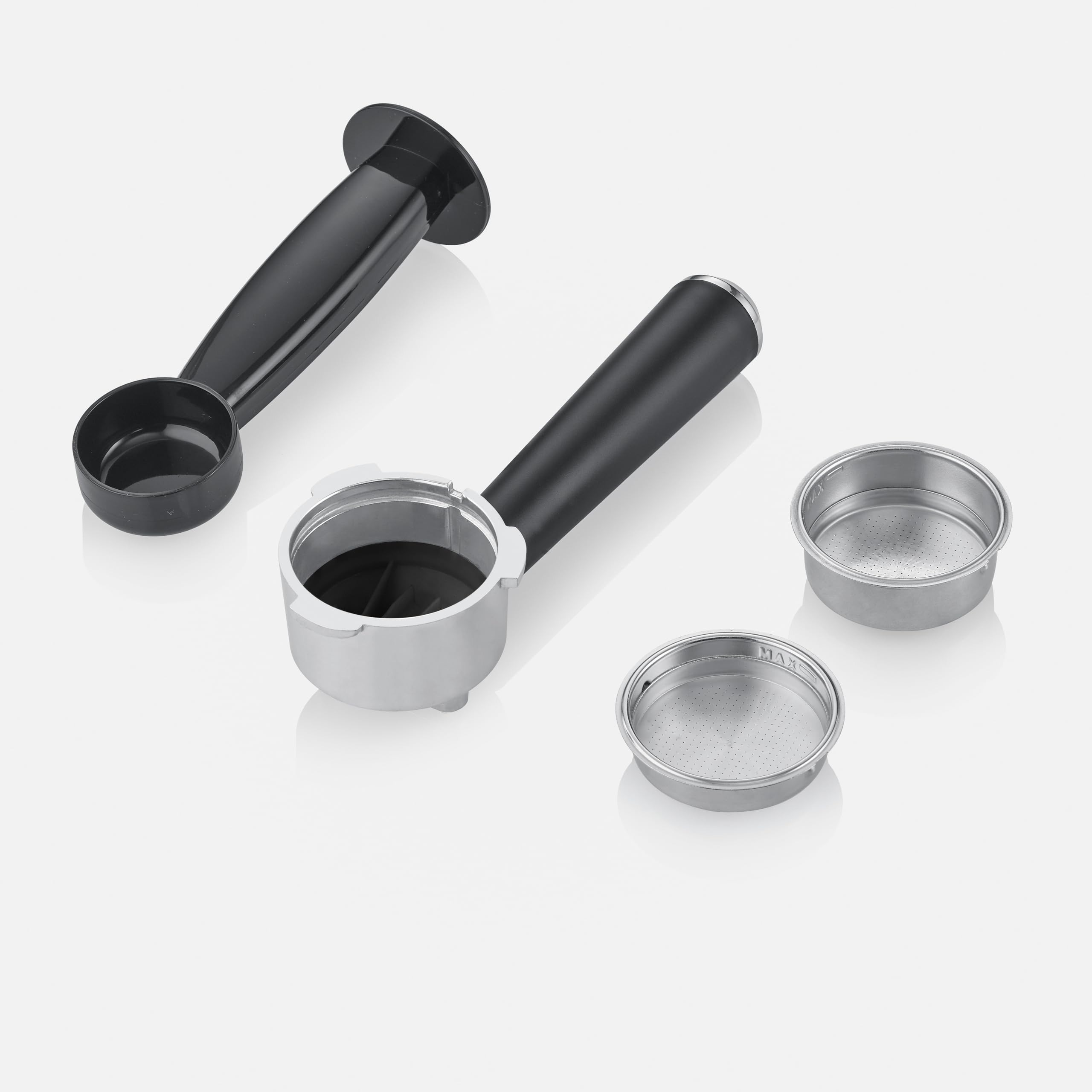 SEVERIN Cafetera espresso ‘Newspresa’, bomba ULKA de 20 bares, boquilla para espumar leche, depósito de agua de 1 litro, para una o dos tazas, color plata, acero inoxidable, 1350 W, KA 5997