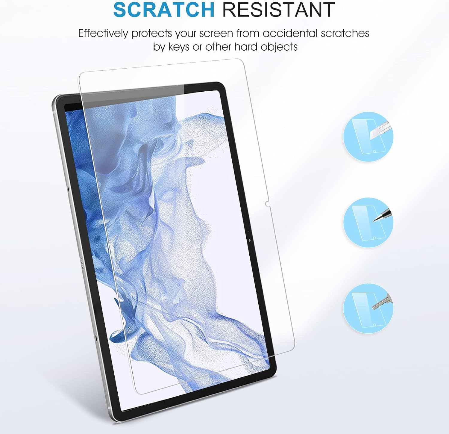 2 Pack SPARIN Screen Protector Compatible with Samsung Galaxy Tab S8 Plus/Galaxy Tab S7 FE 5G 2021 / Galaxy Tab S7 Plus 12.4 Inch, Tempered Glass, High Response
