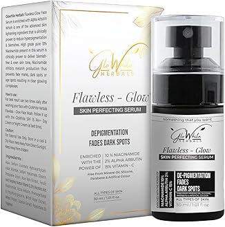 GloWhite Herbals Flawless Glow 15% Vitamin-C Face Serum With 10% Niacinamide, Hyaluronic Acid and Alpha Arbutin For Clear Glowing Skin, Reduces Dark Spots, Hydrates & Repairs skin, All Skin Type, 30ml