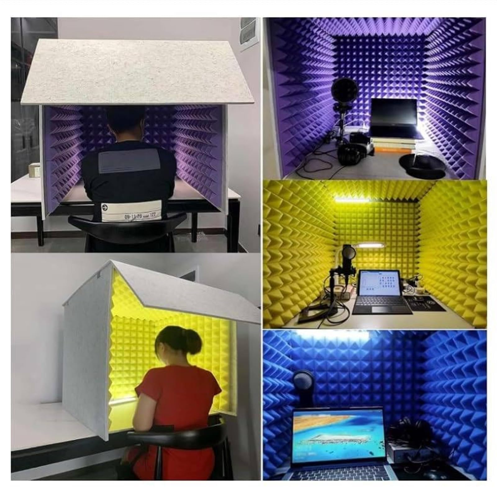 Schalldichte Kabine – Desktop-Gesangsaufnahme-Studio für Mikrofon, Podcast, Gesang und Heimmusik, Geräuschisolationsbox, 60 x 60 x 60 cm