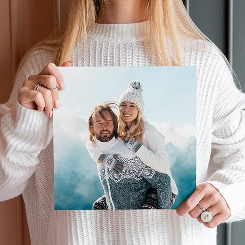 Miniatura 8 de MIXPIX Azulejos fotográficos personalizados para pared, 8 x 8 pulgadas, collage de tablero de fotos personalizado, alternativa a impresión en