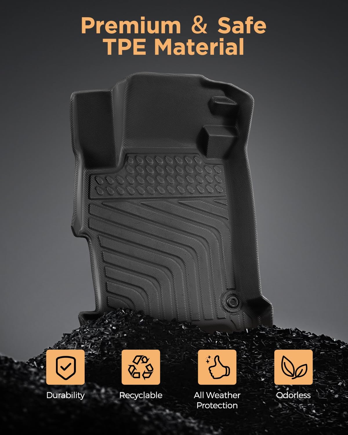 for Honda Accord Floor Mats 2013 2014 2015 2016 2017(Not for Coupe/Hybrid), 9th Gen for Accord LX/LX-S/Sport/EX/EX-L/Touring Heavy Duty TPE All Weather Waterproof Floor Liners Cargo Accessories - Image 7