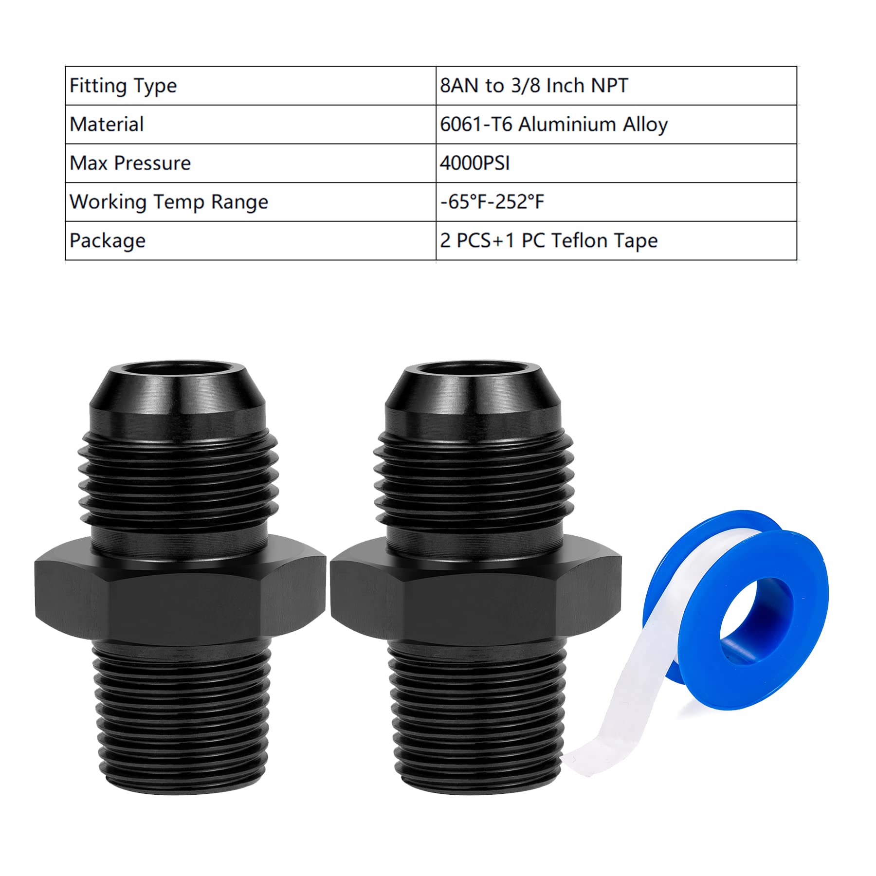 Fitting - Adapter - Straight - 8 AN Male To 1/2 In NPT Male - Foto 9