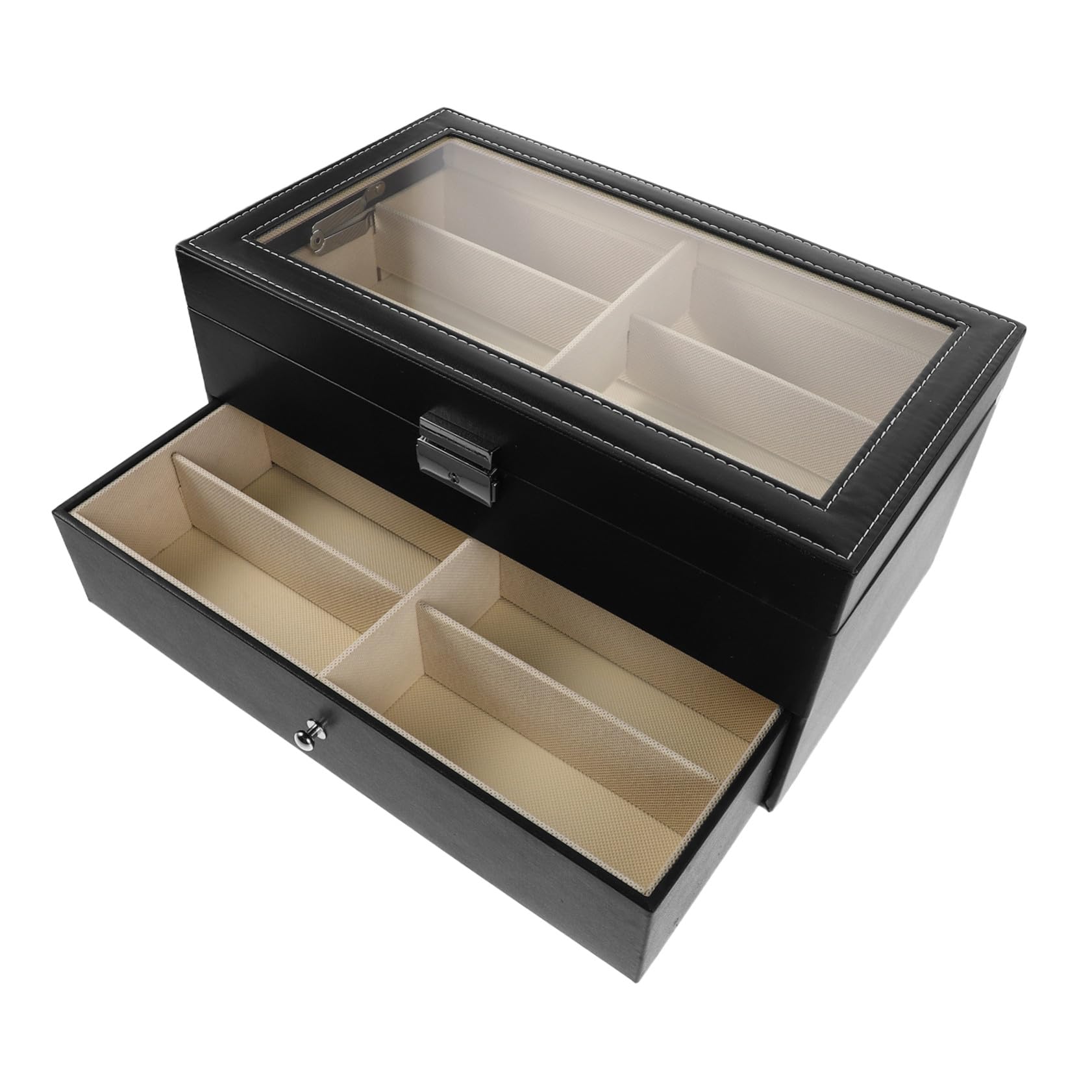 Ipetboom Caja de Almacenamiento para Gafas con Ranuras Organizador de Gafas de Sol de Doble Capa Estuche para Guardar de Sol para Viajes y Exhibición Casa