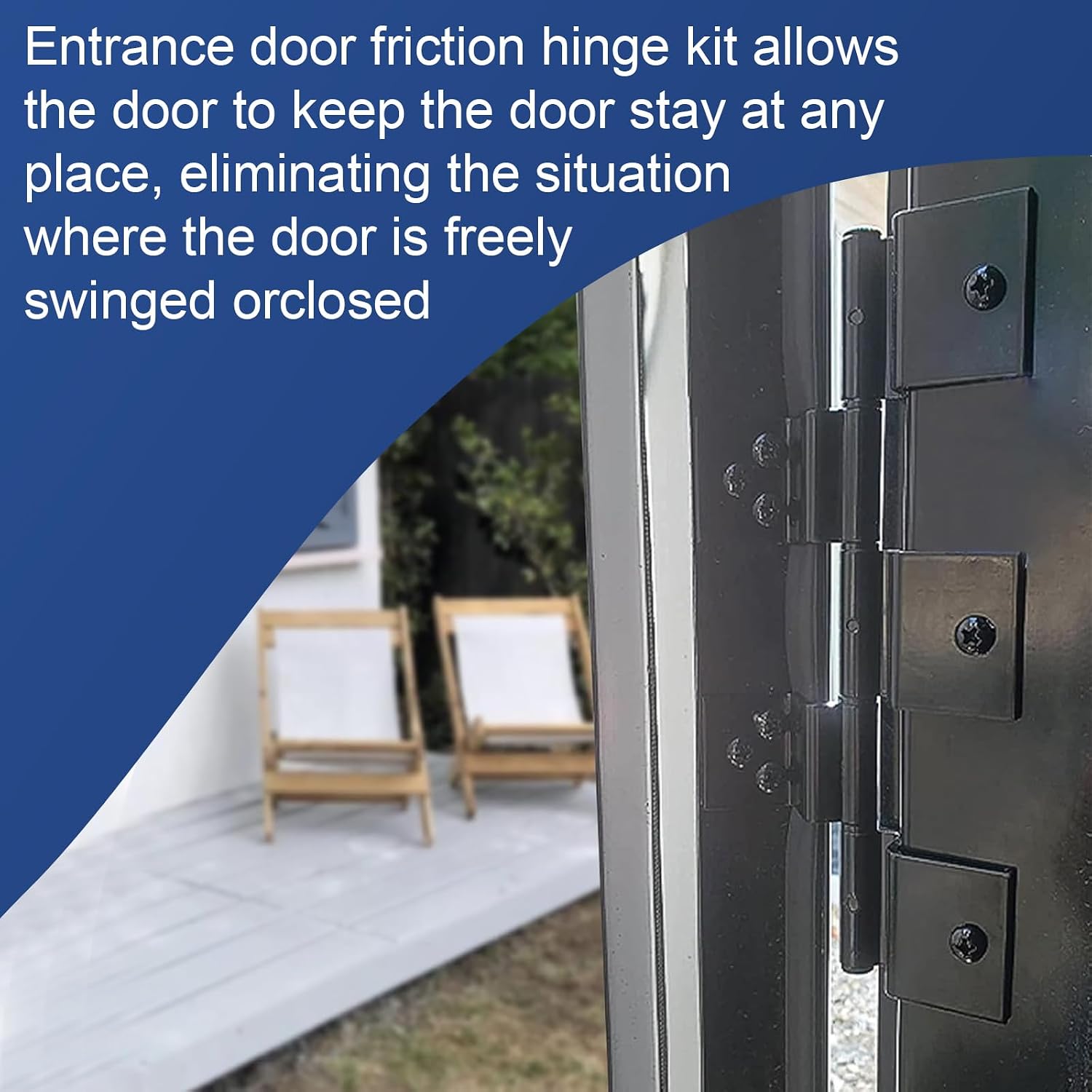 RV Entry Door Friction Hinge Kit – Durable Alloy Steel Replacement Hardware for Travel Trailers, 5th Wheels, and Motorhomes – 2 Pieces (Silver)