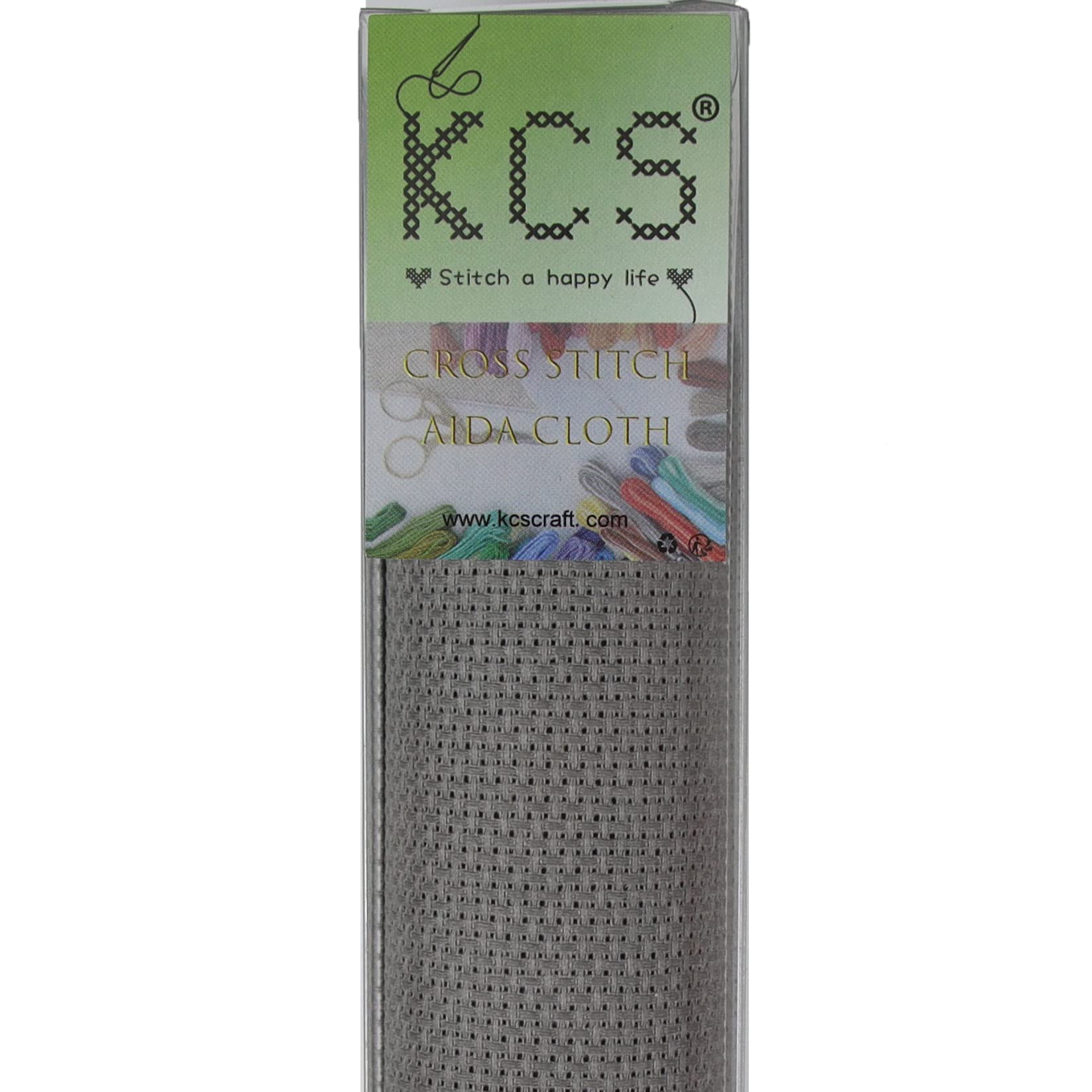 KCS 3 pc of 15" x 18" Counted Cross Stitch Cotton Aida Cloth Needlework Fabric (Medium Grey, 14CT)