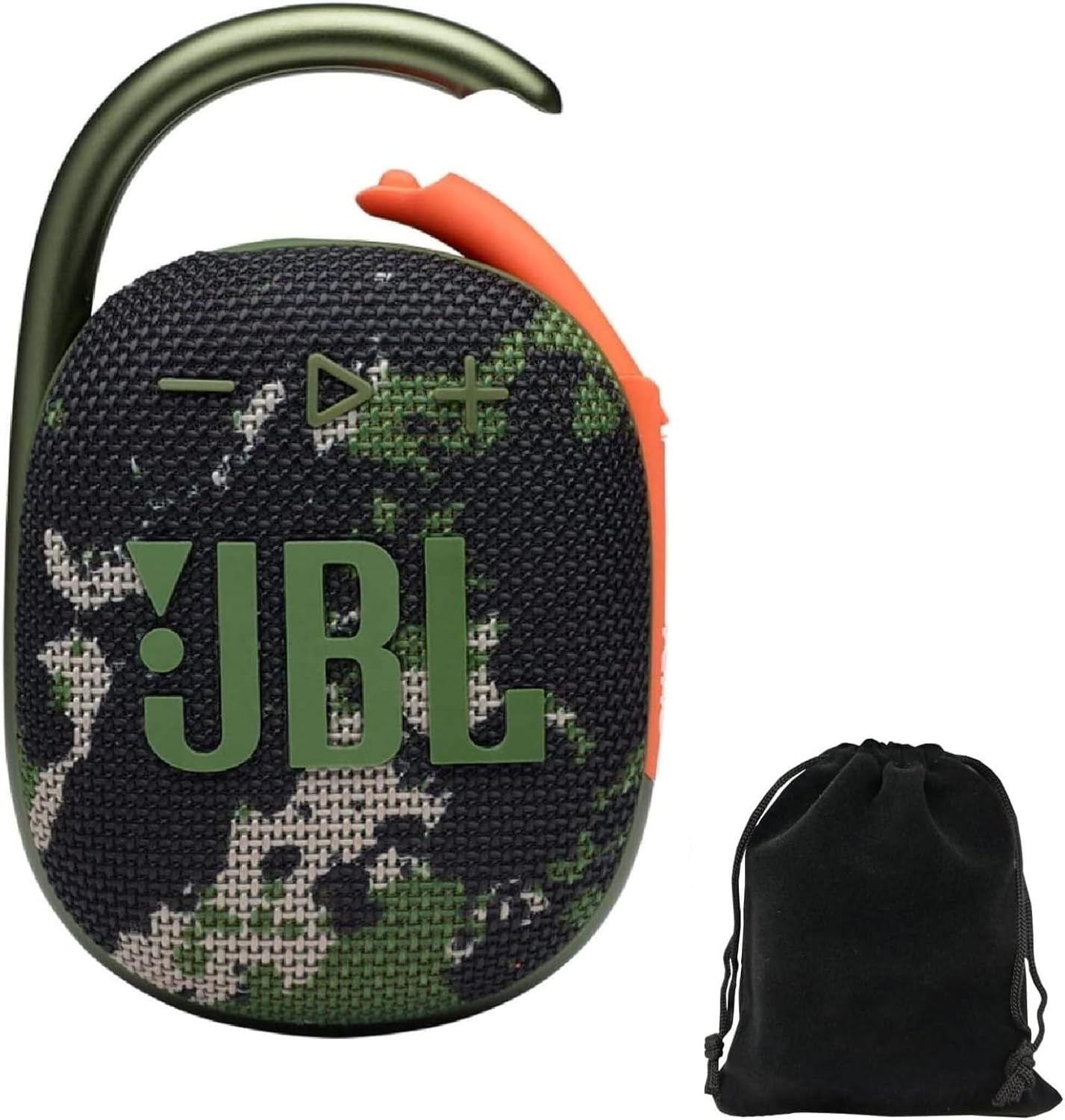 JBL Clip 4 Portable Bluetooth Speaker Bundle with Deluxe CCI Protective Carrying Pouch (Squad)