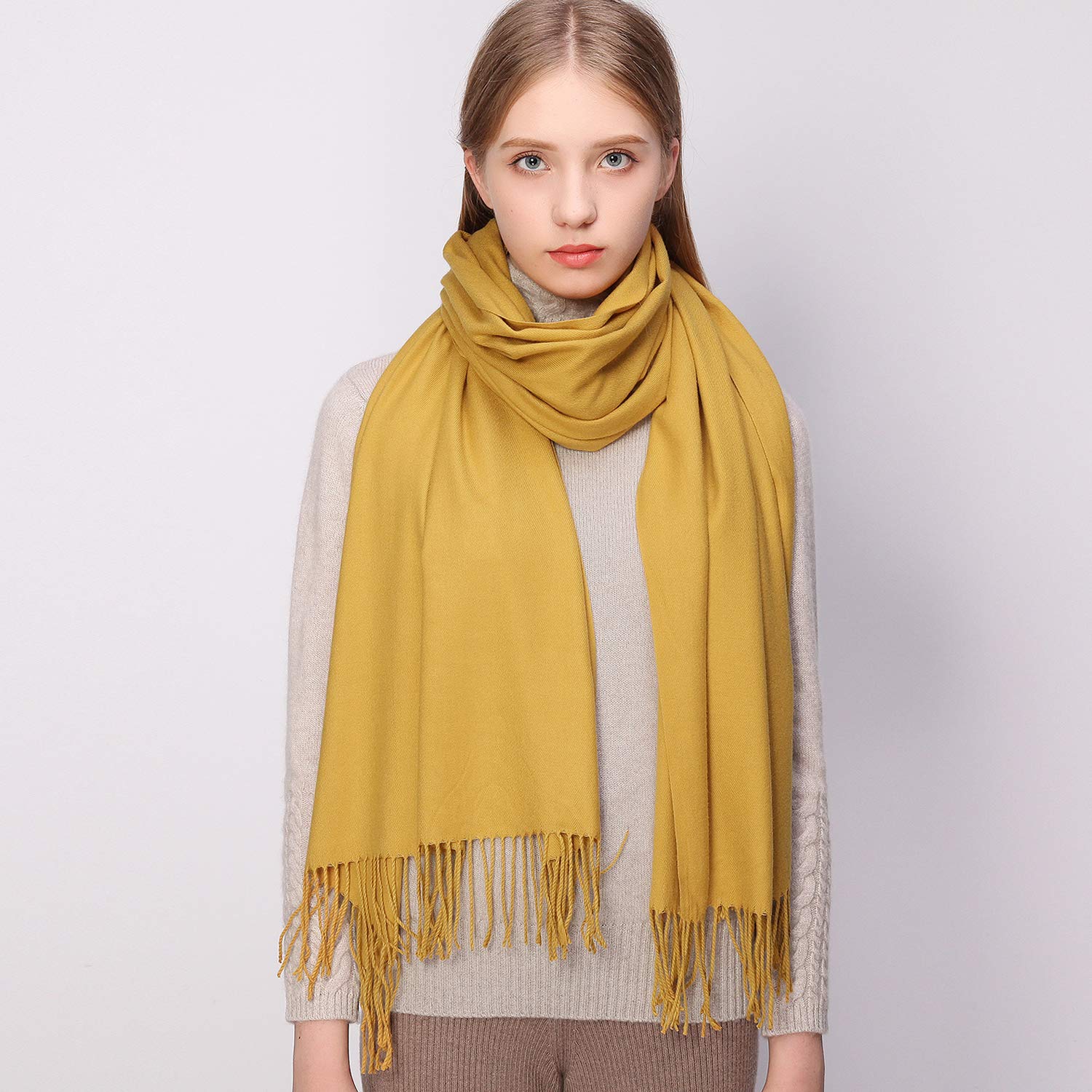 RIIQIICHY Sciarpa Scialle Donna Stola Invernale Pashmina Elegante Cerimonia Con Frange