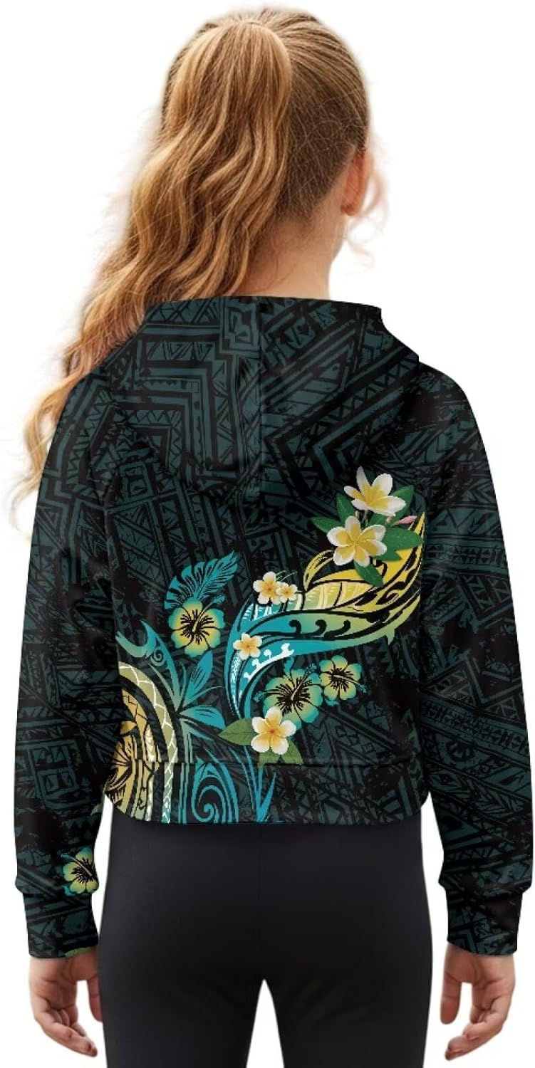 Hoodies for Girls 10-12 Cropped Half Zip Sweatshirt, Girls Long Sleeve Tops with Kangaroo Pockets Winter Warmth
