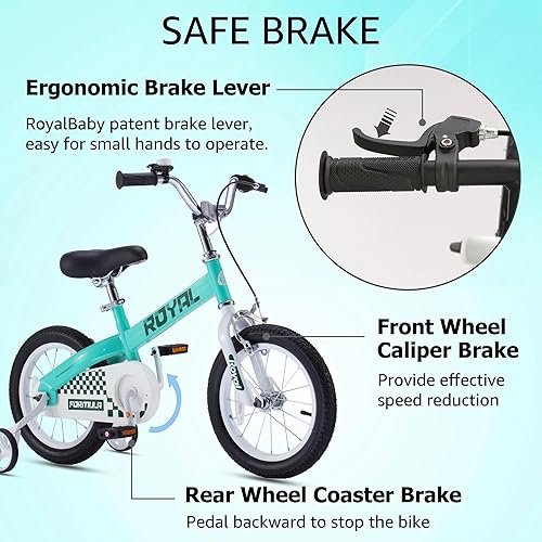 Miniatura 8 de Royalbaby Bicicleta Cubetube para niños de 3 a 9 años, bicicleta para niños pequeños de 12, 14, 16, 18 y 20 pulgadas, con ruedas de entrenamiento,