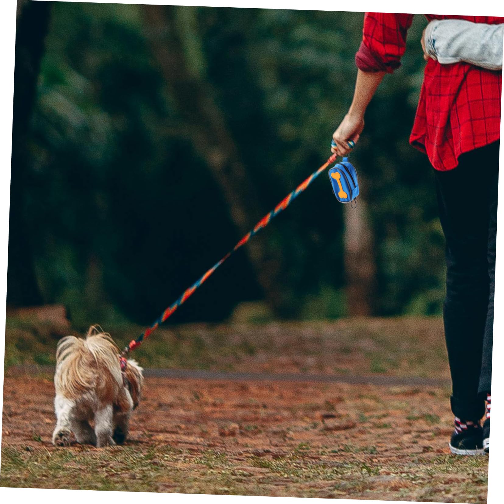 Alasum 8rollos Bolsa Dispensadora De Excrementos De Perro Con Correa y Para Paseos Bolsa Oxford Portátil