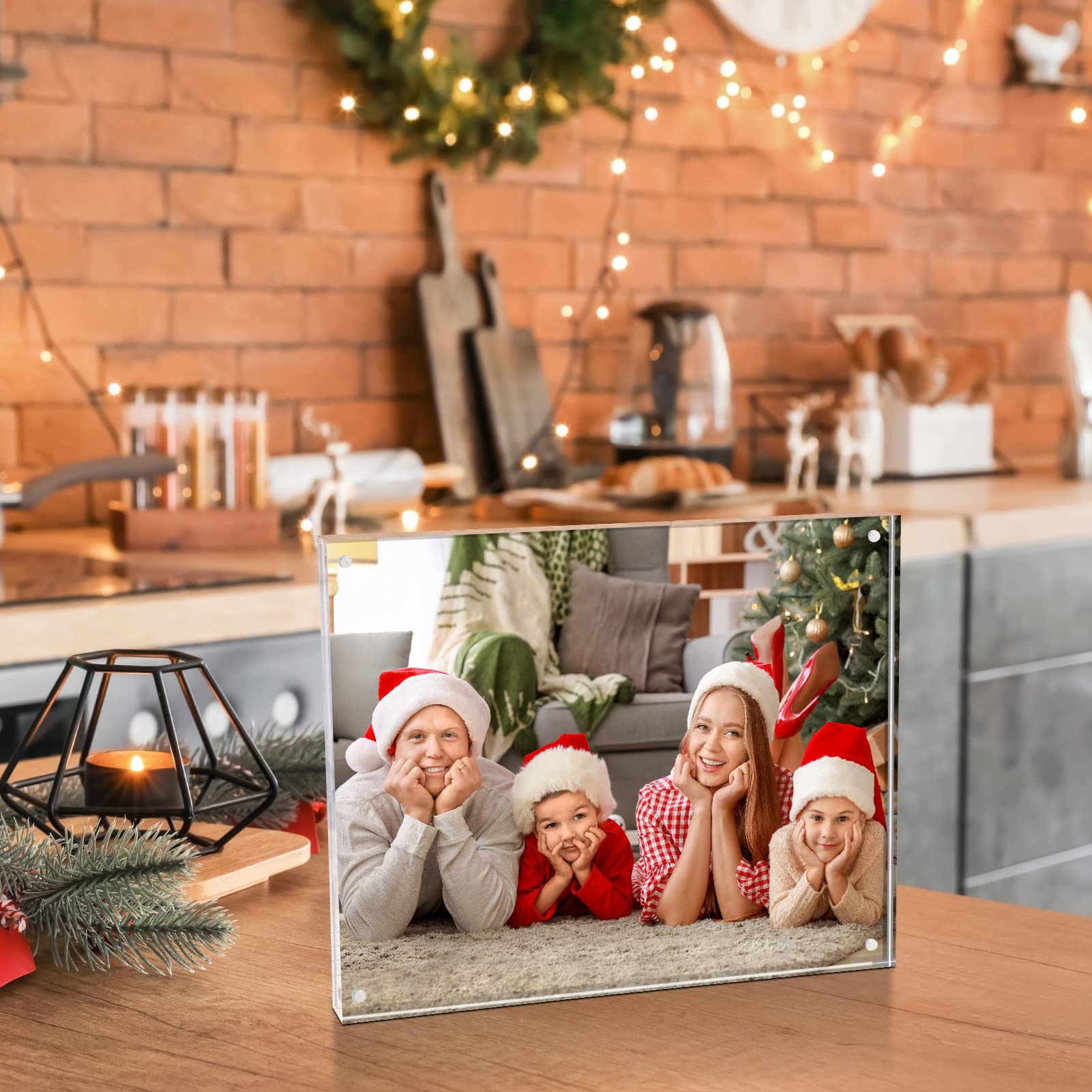 Cadre Photo En Acrylique 20 X 20 Cm, Cadre Photo Transparent Double Face Sans Cadre Avec