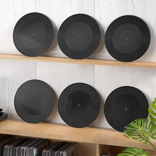 Miniatura 3 de Facmogu 12 discos de vinilo en blanco, discos de vinilo falsos de 7 pulgadas, decoración para estética de pared, disco hip hop, rock, 70, 80, 90,