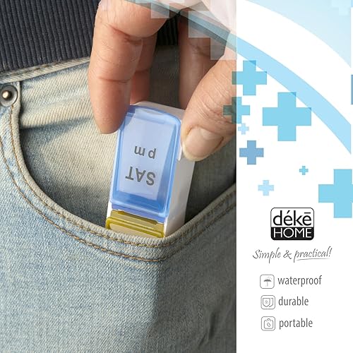Miniatura 7 de Deke - Organizador de pastillas desmontable, 14 compartimentos diarios, ranura AM PM, contenedor de dosis semanal, soporte para medicamentos,
