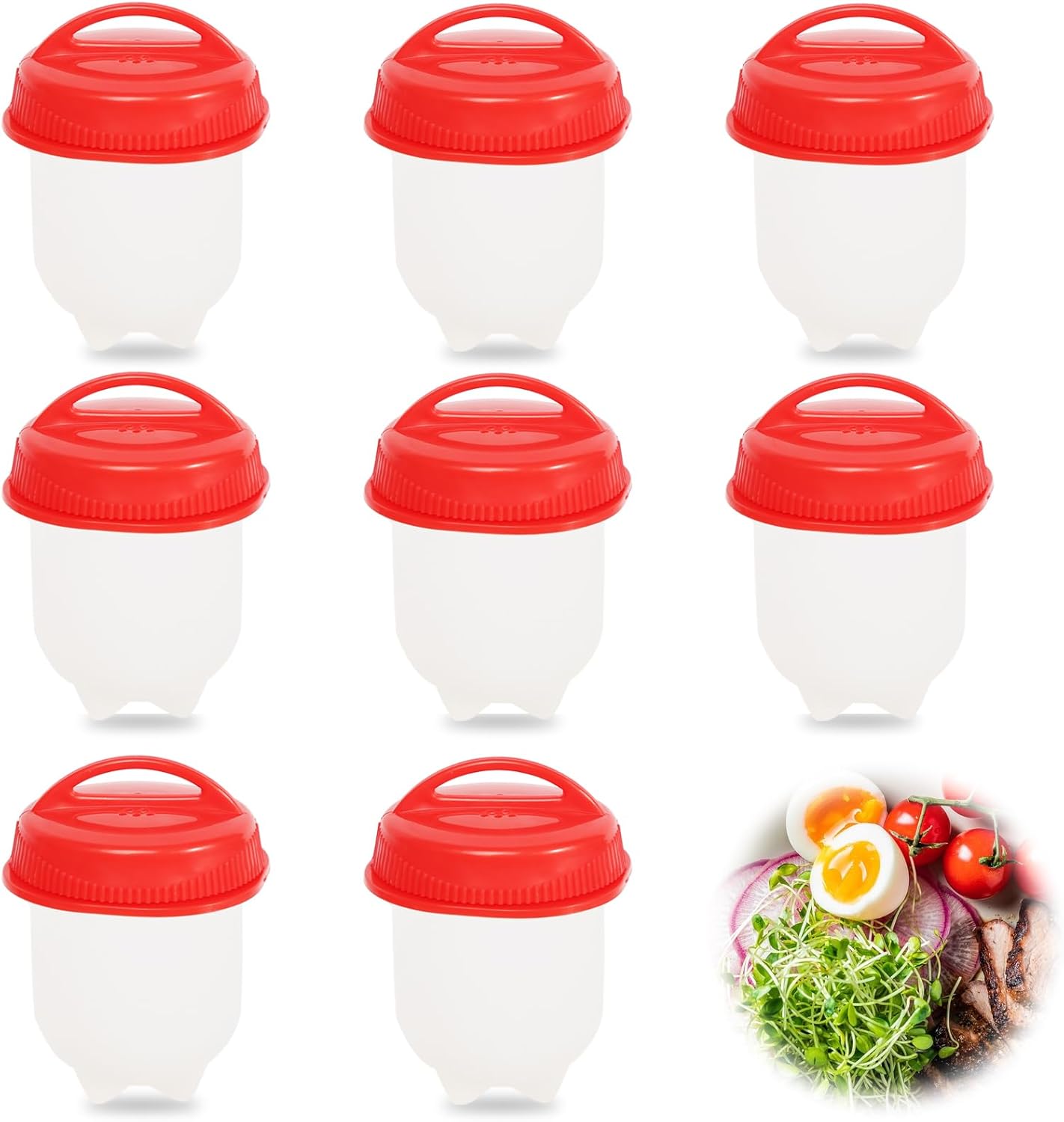 Egg Cooker Silicone Egg Cooker, 8 Pieces Nonstick Egg Boiler Egg
