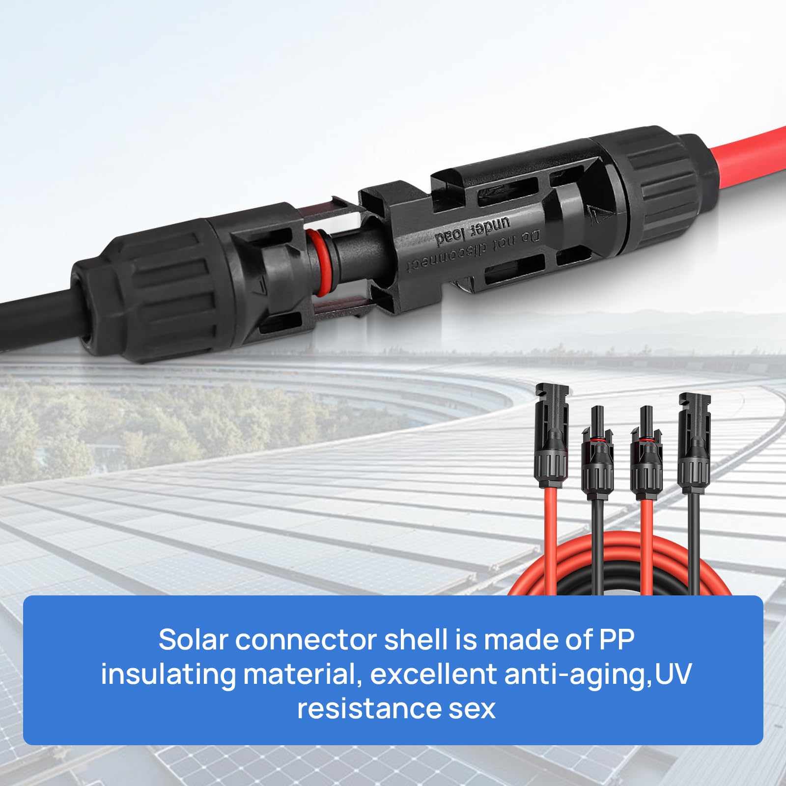 Verlängerungskabel 20 Meter 6mm², Solarkabel 6mm2 Solarstecker Solarkable Verlängerung, PV Kabel 6mm2, IP67 Photovoltaik Kabel für PV Solaranlage & Balkonkraftwerk
