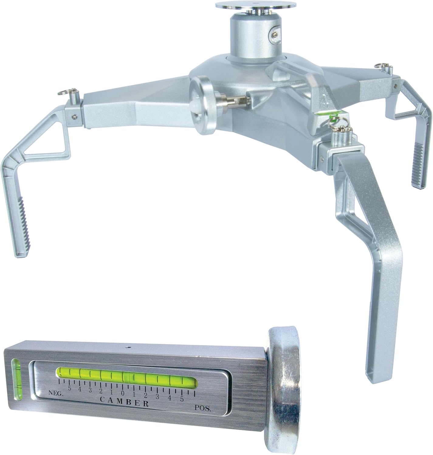 Adjustable Tire Clamp with Magnetic Adapter Plate Camber Gauge - Universal Compatibility for Precise Vehicle Maintenance