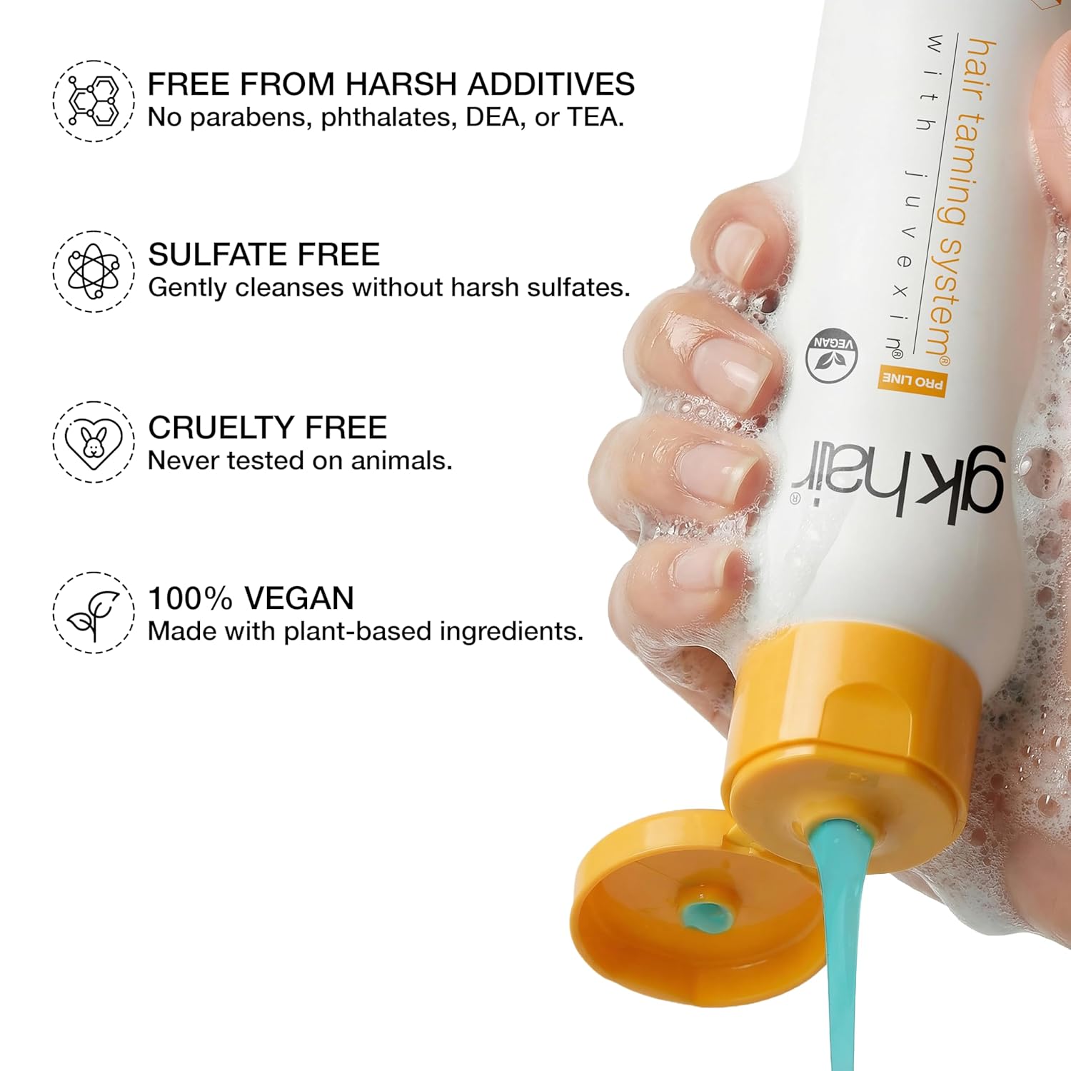 GK HAIR Anti-Dandruff Shampoo Leaving Your Scalp Refreshed and Hair Soft, Smooth – Sulfate-Free Shampoo for Dry Damaged Hair for Men and Women 8.5 Fl Oz