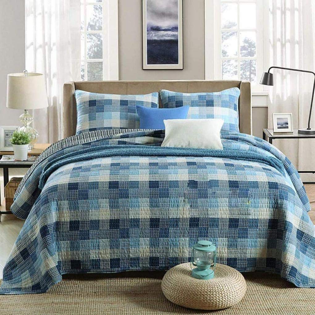 Sjdopulse Patchwork11 230X250cm Antique Chic Patchwork Bedspread With 2 Pillowcases Quilted Quilt Coverlets Washable Cotton Bed Blanket Throws, Patchwork16, 230X250cm