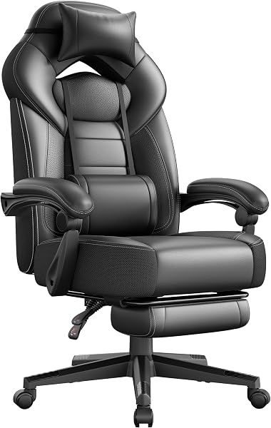 SONGMICS Sedia Gaming, Ergonomico, con Poggiapiedi, Portata 150 kg