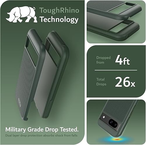 Vista 146 de TUDIA MergeGrip - Funda para Google Pixel 7a 2023, [probada en caídas de grado militar] borde elevado para protección de pantalla y cámara, doble