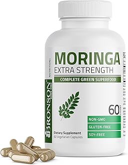 Bronson Moringa Extra Strength Capsules Moringa Oleifera Powder, 60 Count
